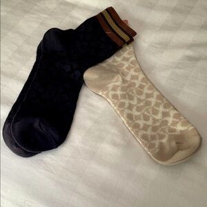 Coach Logo Ankle Socks - 2 Pair